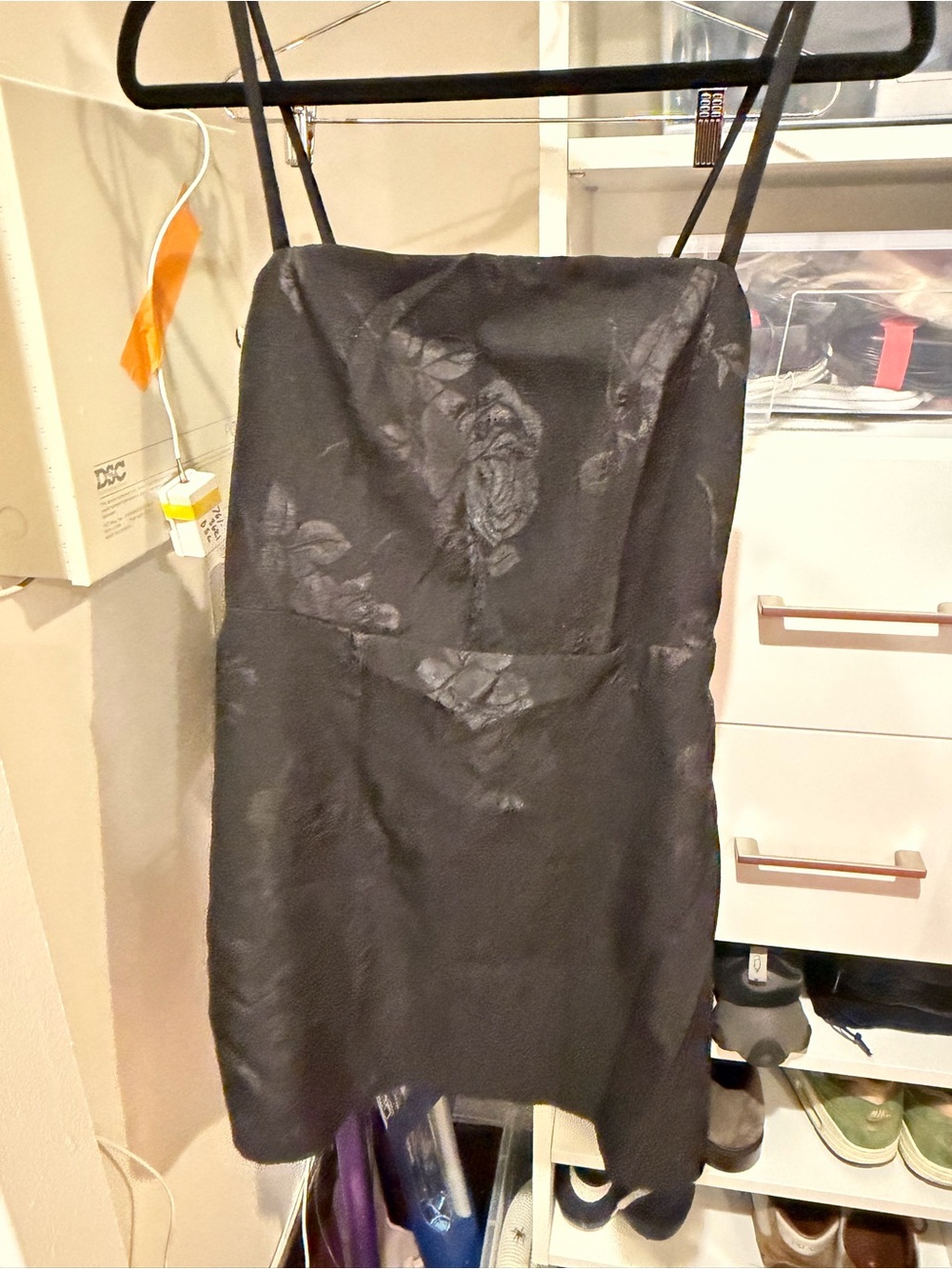 Urban Outfitters Black Floral Jacquard Mini Dress